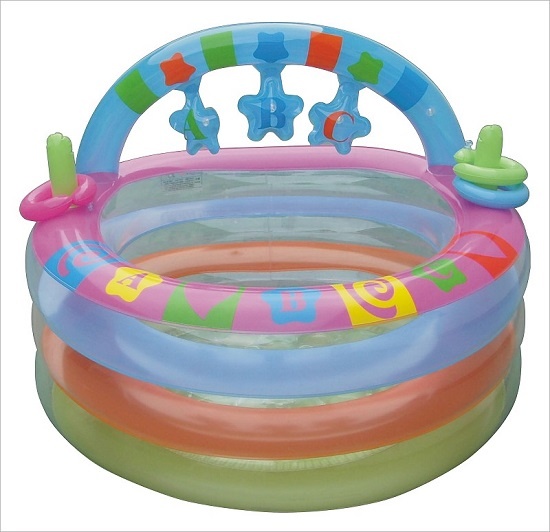 Hot selling Early Learning Baby activity pool, inflatable baby pool with sunshade,inflatable 3 rings baby pools with sunshade
