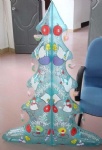 Colorful PVC inflatable christmas trees with gifts and decorations around