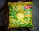 PVC Inflatable LIPTON Ice Tea Pillow Bags with rope