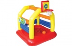 PVC inflatable jumping bed,basketball frame inflatable jumping castle,inflatable bounce castle