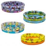 PVC inflatable 3 ring swimming pool for kids/ with colorful printing 3 ring pools